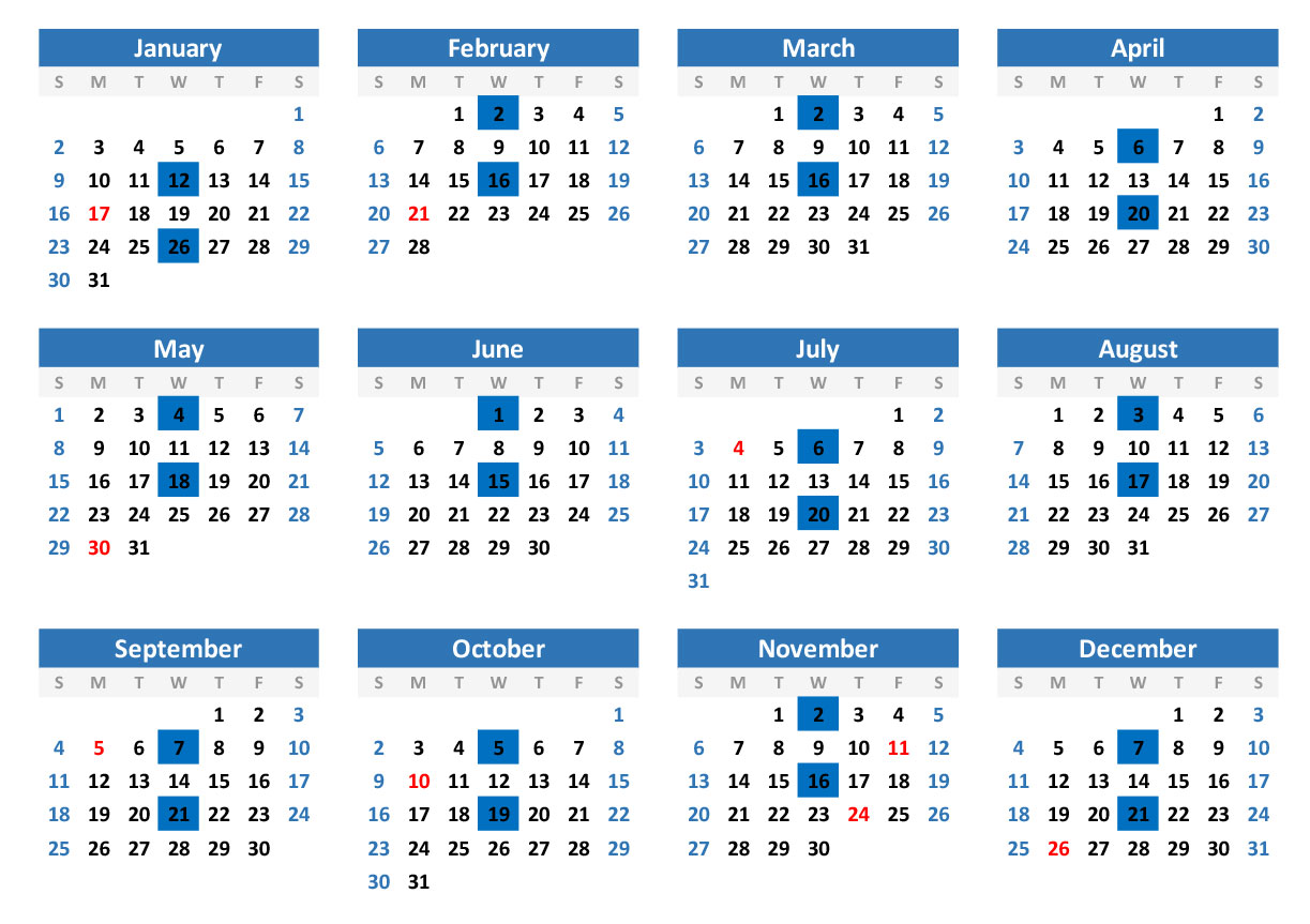 PFA 2022 Regular Meeting Calendar